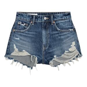 Zara Women's High Waisted Denim Shorts Size 10 Cotton